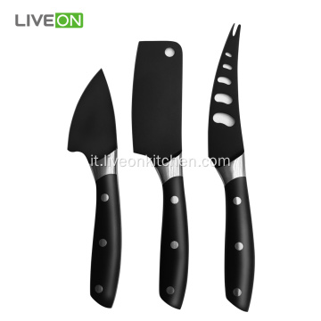 Set di coltelli per formaggio nero 3 pezzi